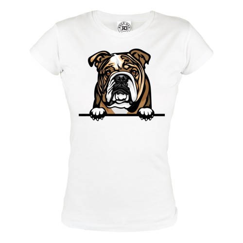KOSZULKA DAMSKA Z PSEM DLA WIELBICIELKI PSÓW PIESEK BULDOG ANGIELSKI 1