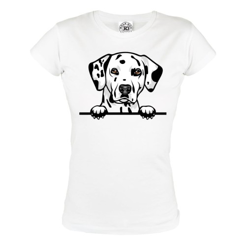 KOSZULKA DAMSKA Z PSEM DLA WIELBICIELKI PSÓW PIESEK DALMATYŃCZYK