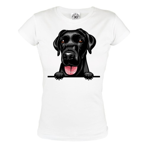 KOSZULKA DAMSKA Z PSEM DLA WIELBICIELKI PSÓW PIESEK CZARNY LABRADOR