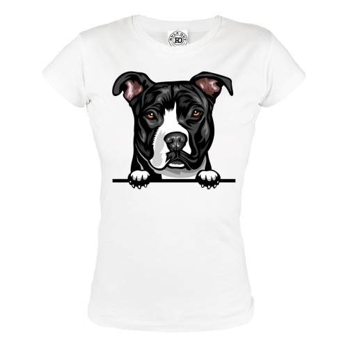 KOSZULKA DAMSKA Z PSEM DLA WIELBICIELKI PSÓW PIES PITBULL