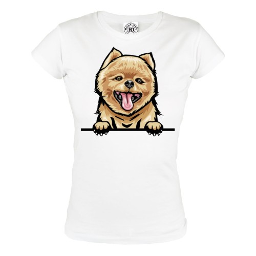 KOSZULKA DAMSKA Z PSEM DLA WIELBICIELKI PSÓW PIESEK SZPIC MINIATUROWY POMERANIAN