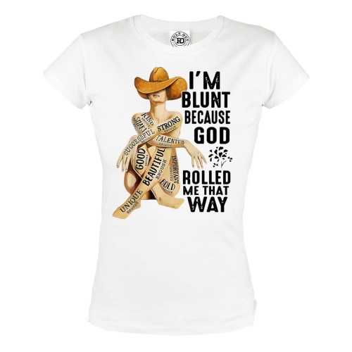 KOSZULKA DAMSKA DLA WIELBICIELKI TATUAŻY TATTOO GIRL I'M BLUNT BECAUSE GOD ROLLED ME THAT WAY FEMINIST I'M ENOUGH 1