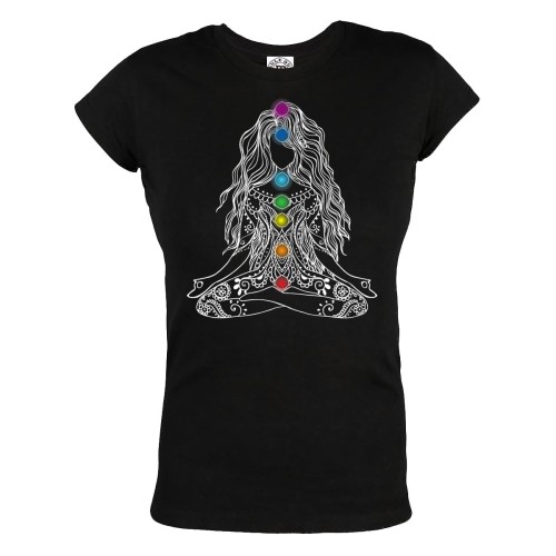 KOSZULKA DAMSKA DLA WIELBICIELKI TATUAŻY TATTOO GIRL SIEDEM CZAKR JOGA 1