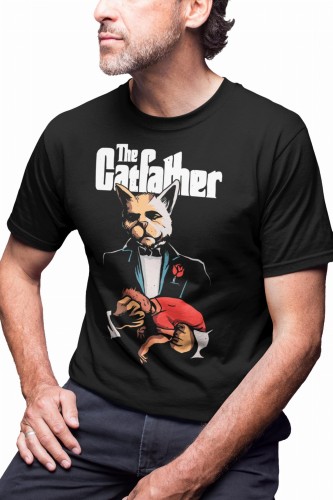 KOSZULKA MĘSKA Z KOTEM KOCI TATA KOCIARZ KOT THE CATFATHER