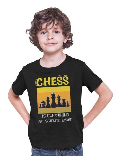 KOSZULKA DZIECIĘCA DLA GRACZA SZACHISTY SZACHY NA PREZENT STRATEGICZNA GRA PLANSZOWA CHESS IS EVERYTHING ART SCIENCE SPORT 