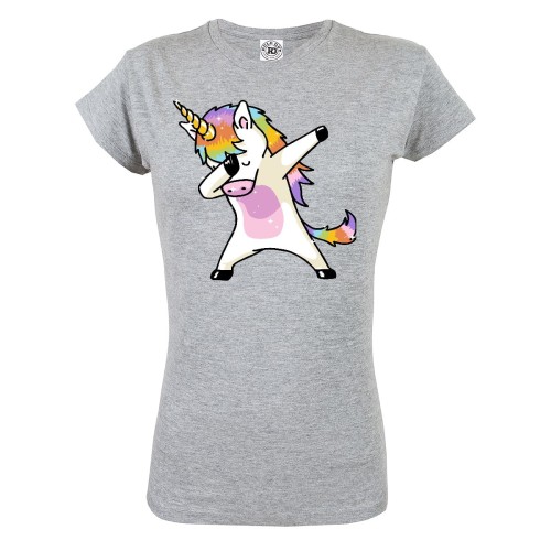 KOSZULKA DAMSKA Z JEDNOROŻCEM UNICORN DABBING TĘCZOWY JEDNOROŻEC
