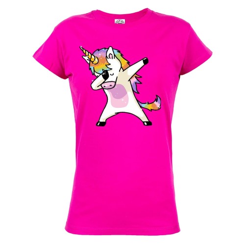 KOSZULKA DAMSKA Z JEDNOROŻCEM UNICORN DABBING TĘCZOWY JEDNOROŻEC 1