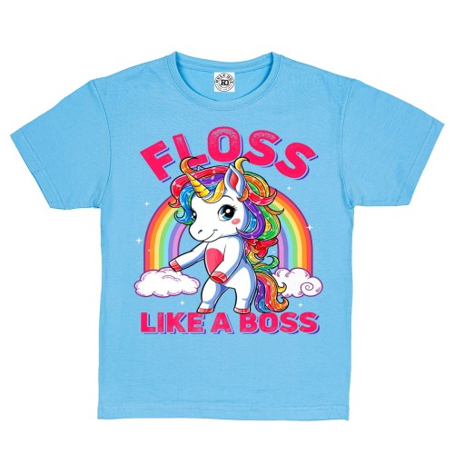 DZIECIĘCA KOSZULKA Z JEDNOROŻCEM JEDNOROŻEC TĘCZA DABBING UNICORN FLOSS LIKE A BOSS 1