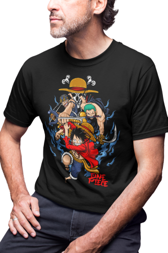 MĘSKA KOSZULKA MANGA ONE PIECE ANIME DLA FANA PIRACKA ZAŁOGA SŁOMKOWEGO KAPELUSZA 