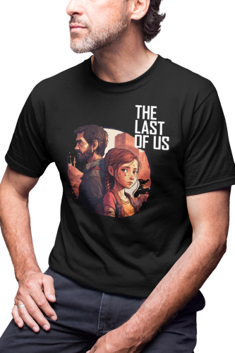KOSZULKA MĘSKA SERIALOWA SERIAL THE LAST OF US POSTACIE JOEL I ELLIE 