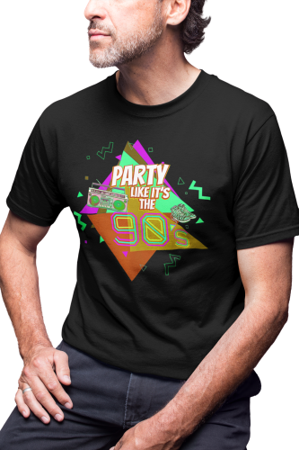 KOSZULKA MĘSKA RETRO VINTAGE LATA 90. OLD SCHOOL PARTY LIKE IT'S THE 90'S IMPREZA