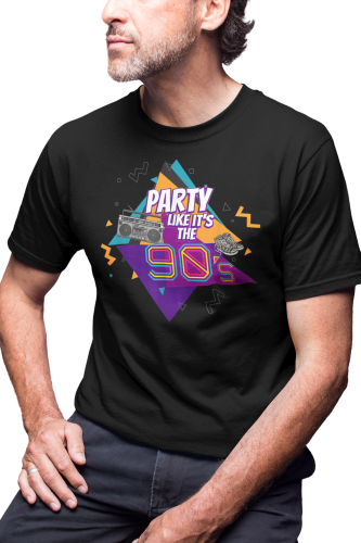 KOSZULKA MĘSKA RETRO VINTAGE LATA 90. OLD SCHOOL IMPREZOWA PARTY LIKE IT'S THE 90'S 