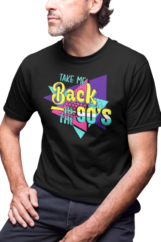 KOSZULKA MĘSKA RETRO VINTAGE LATA 90. OLD SCHOOL TAKE ME BACK TO THE 90'S 