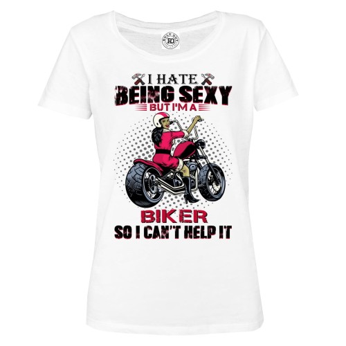 KOSZULKA DAMSKA NA MOTOR MOTOCYKLOWA MOTOCYKL I HATE BEING SEXY BUT I'M A BIKER 1