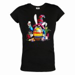 KOSZULKA DAMSKA NA WIELKANOC KRASNOLUDEK WINO SKRZAT Z PISANKĄ