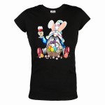 KOSZULKA DAMSKA NA WIELKANOC SKRZAT Z PISANKAMI I WINEM