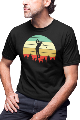 KOSZULKA MĘSKA NA GOLFA GOLFISTA KRÓL GOLFA GRA W GOLFA SWING 