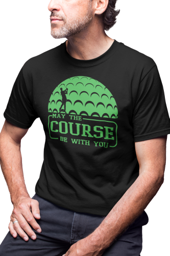 KOSZULKA MĘSKA NA GOLFA GOLFISTA KRÓL GOLFA MAY THE COURSE BE WITH YOU 