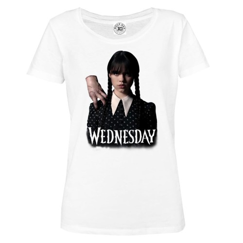 KOSZULKA DAMSKA SERIALOWA WEDNESDAY ADDAMS I RĄCZKA SERIAL NETFLIX 1