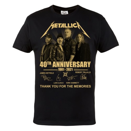 KOSZULKA MĘSKA MUZYCZNA ZESPÓŁ METALLICA AUTOGRAFY THANK YOU FOR THE MEMORIES 1