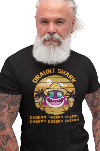 KOSZULKA MĘSKA PREZENT NA DZIEŃ OJCA DLA TATY PIWOSZA REKIN Z PIWEM DRAUNT SHARK CHEERS 