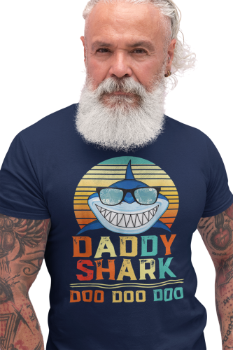 KOSZULKA MĘSKA PREZENT NA DZIEŃ OJCA DLA TATY REKIN W OKULARACH DADDY SHARK