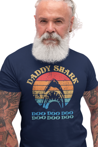 KOSZULKA MĘSKA PREZENT NA DZIEŃ OJCA DLA TATY REKIN VINTAGE DADDY SHARK 