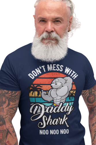 KOSZULKA MĘSKA PREZENT NA DZIEŃ OJCA DLA TATY TATA REKIN DON'T MESS WITH DADDY SHARK NOO NOO 