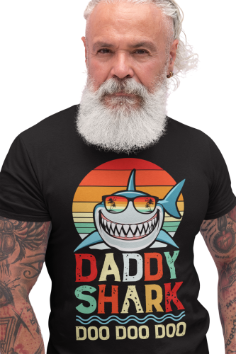 KOSZULKA MĘSKA PREZENT NA DZIEŃ OJCA DLA TATY DADDY SHARK OKULARY SŁONECZNE 