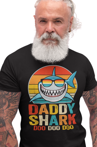 KOSZULKA MĘSKA PREZENT NA DZIEŃ OJCA DLA TATY KOLOROWE OKULARY DADDY SHARK 