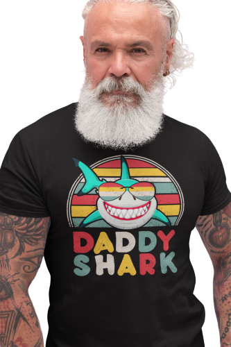 KOSZULKA MĘSKA PREZENT NA DZIEŃ OJCA DLA TATY REKIN KOLOROWE OKULARY DADDY SHARK 