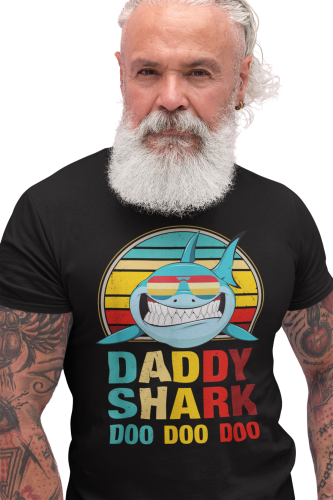 KOSZULKA MĘSKA PREZENT NA DZIEŃ OJCA DLA TATY REKIN DADDY SHARK DOO DOO DOO 