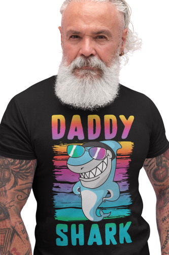 KOSZULKA MĘSKA PREZENT NA DZIEŃ OJCA DLA TATY DADDY SHARK W OKULARACH OMBRE 