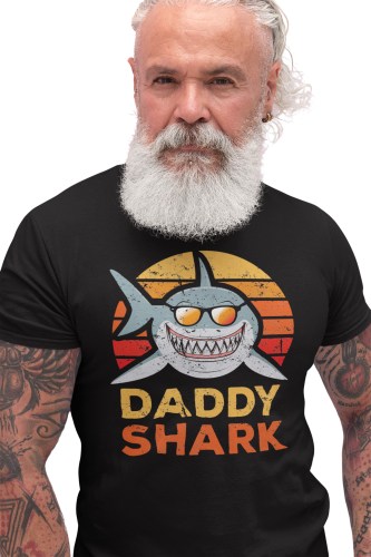 KOSZULKA MĘSKA PREZENT NA DZIEŃ OJCA DLA TATY DADDY SHARK SŁONECZNE OKULARY