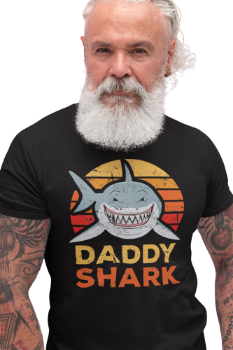 KOSZULKA MĘSKA PREZENT NA DZIEŃ OJCA DLA TATY DADDY SHARK SMILE 