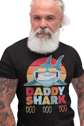KOSZULKA MĘSKA PREZENT NA DZIEŃ OJCA DLA TATY DADDY SHARK TATA