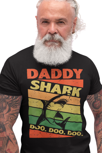KOSZULKA MĘSKA PREZENT NA DZIEŃ OJCA DLA TATY DADDY SHARK VINTAGE 