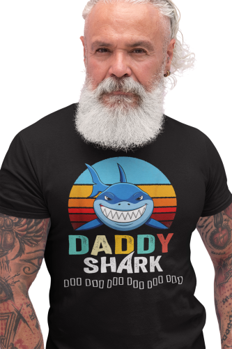 KOSZULKA MĘSKA PREZENT NA DZIEŃ OJCA DLA TATY DADDY SHARK ZĘBY