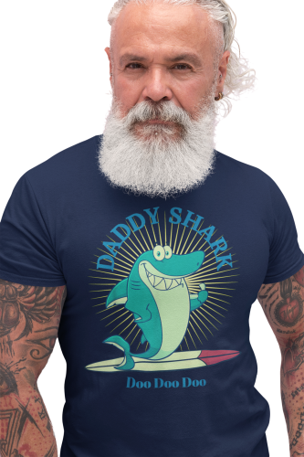 KOSZULKA MĘSKA PREZENT NA DZIEŃ OJCA DLA TATY DADDY SHARK SURFER SURFING 