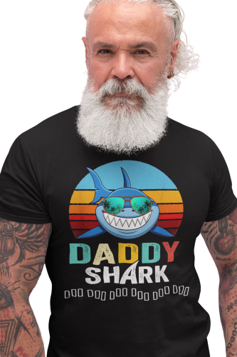 KOSZULKA MĘSKA PREZENT NA DZIEŃ OJCA DLA TATY OKULARY DADDY SHARK SUMMER SUNGLASSES
