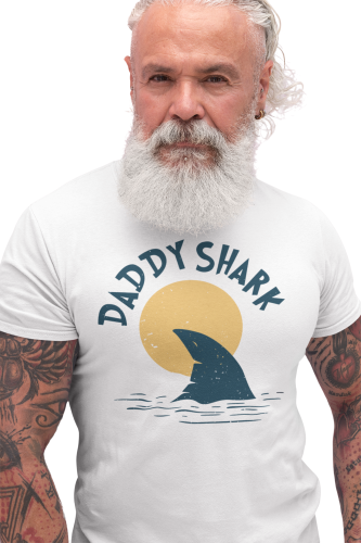 KOSZULKA MĘSKA PREZENT NA DZIEŃ OJCA DLA TATY DADDY SHARK PŁETWA 