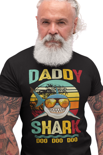 KOSZULKA MĘSKA PREZENT NA DZIEŃ OJCA DLA TATY OKULARY DADDY SHARK DOO DOO DOO SUMMER SUNGLASSES 