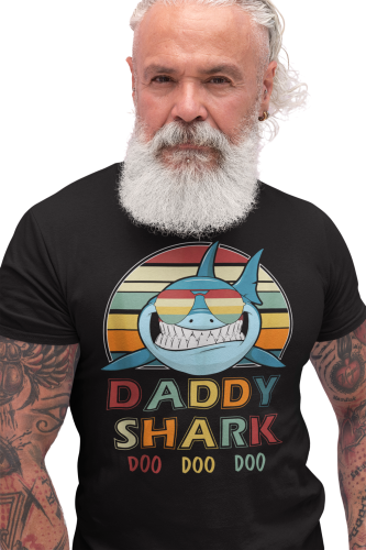 KOSZULKA MĘSKA PREZENT NA DZIEŃ OJCA DLA TATY DADDY SHARK SUNGLASSES 