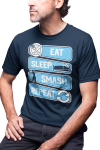 KOSZULKA MĘSKA GRA BADMINTON DO BADMINTONA SPORT EAT SLEEP SMASH REPEAT