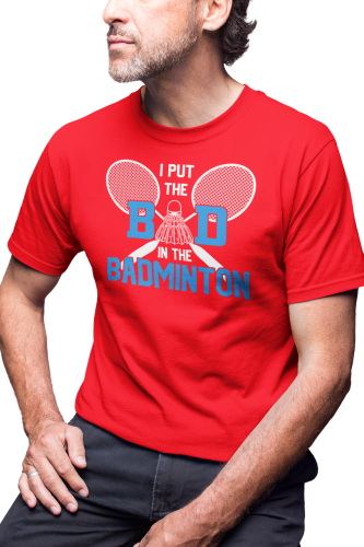 KOSZULKA MĘSKA GRA BADMINTON DO BADMINTONA SPORT I PUT THE BAD IN THE BADMINTON REKIETY LOTKA 