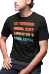 KOSZULKA MĘSKA GRA BADMINTON DO BADMINTONA SPORT EAT SLEEP BADMINTON REPEAT