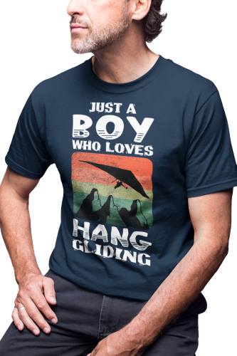 KOSZULKA MĘSKA LOTNIA LOTNIARSTWO JUST A BOY WHO LOVES HANG GLIDING 