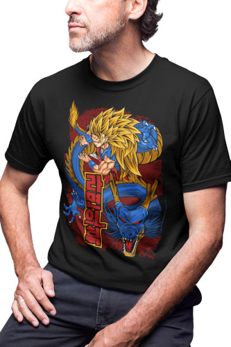 MĘSKA KOSZULKA DRAGON BALL Z MANGA ANIME SON GOKU SUPER SAIYANIN BOSKI SMOK SHEN LONG 285 