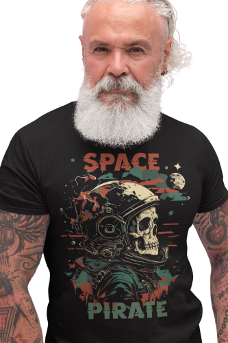 KOSZULKA MĘSKA  KOSMOS KOSMONAUTA ASTRONAUTA PIRAT SPACE PIRATE CZASZKA SKULL 