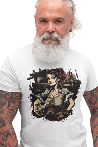 KOSZULKA MĘSKA RUM WHISKEY WHISKY ALKOHOL SZKLANKA PIRATKA KOBIETA PIRATA 